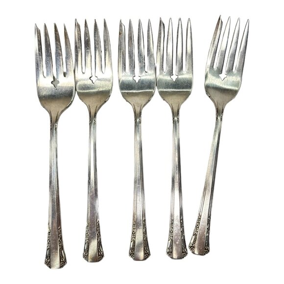 DELMAR / DEL MAR - 1881 Rogers Oneida Silverplate Silverware / Flatware Set of 6 - Picture 8 of 12
